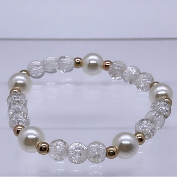 NWT Wool + Pepper Co. Clear Glass Bracelet - Picture 3 of 6